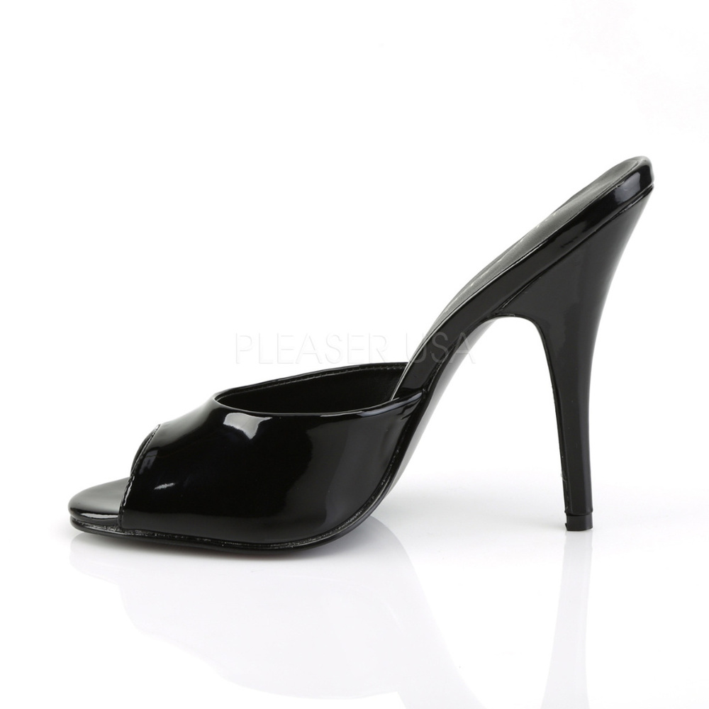Slip On High Heel Mules Peep Toe Shoes
